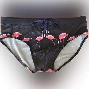 Teamm8 swim brief in flamingo print